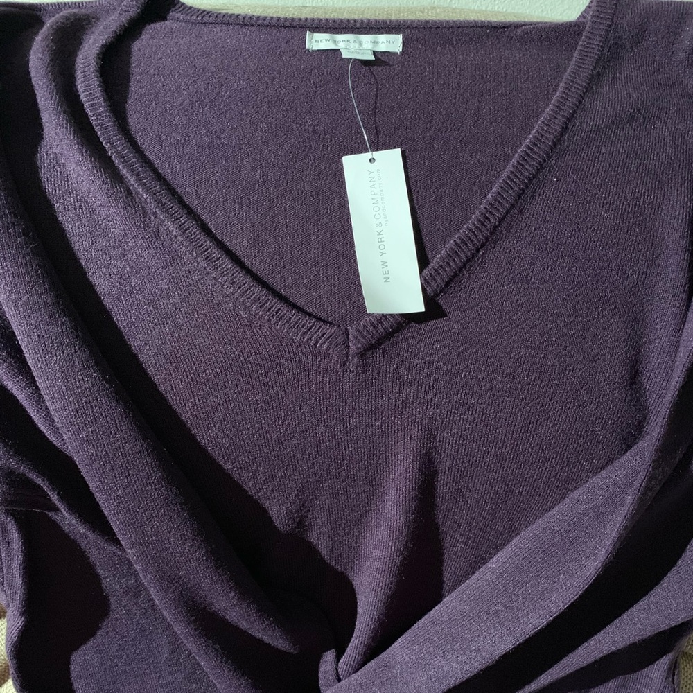 NWT NY & co plum perfect v-neck sweater